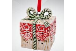 Украшение Mister Christmas Подарок (цвет: белый/красный, 8 см)