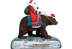 Фигурка коллекционная Дед Мороз на буром медведе