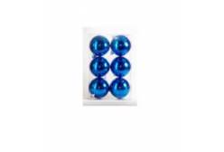 Новогодний набор из шести шаров (цвет: синий, диаметр: 8 см)