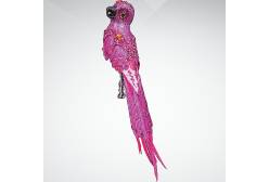 Украшение коллекционное Mister Christmas Попугай (цвет: розовый)