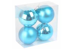 Набор пластиковых шаров, 80 мм, 4 штуки, цвет: голубой