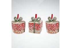 Набор украшений Mister Christmas Подарки (цвет: красный/белый, 8 см)