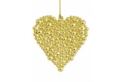 Новогоднее подвесное украшение Сердечко в золоте, 8x8x0,3 см