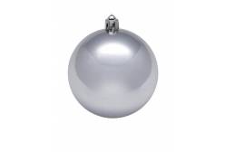 Новогоднее подвесное украшение Шар XL, серебряный, 10 см