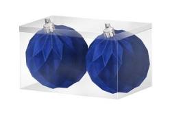 Новогоднее подвесное украшение Шары орнамент синий бархат, арт. 81908