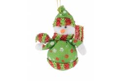 Новогоднее подвесное украшение Снеговик Зеленый Горошек, арт. 42531