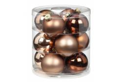 Набор ёлочных шаров, 8 см, коричневый, 12 штук