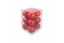 Набор пластиковых шаров, 50 мм, 12 штук, цвет: красный