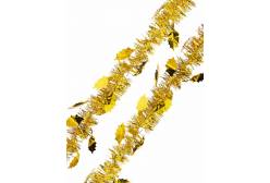 Новогодняя мишура Золотые листья, 6 см, 200 см
