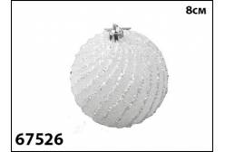 Набор шаров Marko Ferenzo Classic white. Заснеженный с подсветкой (цвет: белый, 8 см, 3 штуки)