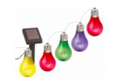 Садовая гирлянда Лампочки, 10 подсвечиваемых светодиодами ламп, разноцветная