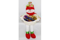 Новогоднее украшение Снеговик с корзиной, 22,9x38,1 см, арт. 25565