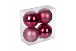 Набор елочных игрушек Snoweekon Шар, 4 штуки, цвет: №13 розовый, ассорти, арт. SNW-01