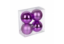 Набор ёлочных игрушек Snoweekon Шар, 4 штуки, цвет: №15 фиолетовый, ассорти, арт. SNW-01