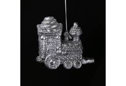 Новогоднее подвесное елочное украшение из пластика, серебро, 11x10 см, арт. 30642