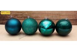 Набор елочных шаров Зимняя сказка, 10 см, 8 штук, сине-зеленый
