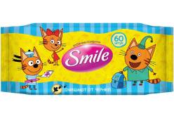 Влажные салфетки SMILE Три Кота, 60 штук