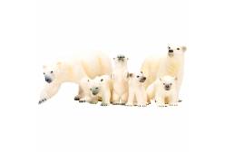Фигурки игрушки серии Мир морских животных. Семья белых медведей, 6 предметов