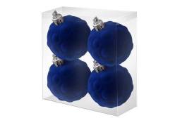 Новогоднее подвесное украшение Шары уют синий бархат, арт. 81914