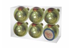 Набор новогодних шаров Мерцание, лаймовый, 6 см, 6 штук, арт. 76038