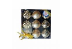 Набор новогодних подвесных украшений Золотые шары, 6x6x6 см, 9 штук, арт. 87306