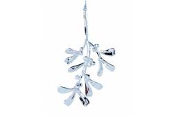 Новогоднее подвесное украшение Ветка в серебре, 8,5x0,5x17 см, арт. 86747