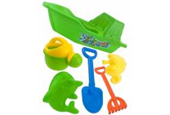 Набор для песочницы IQ Baby Sand Summer (кораблик, 2 формочки, лопатка, грабли, лейка), цвет: зеленый