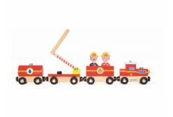 Поезд на магнитах с деревянными фигурками Пожарные