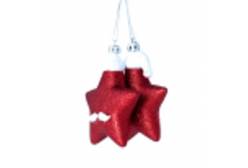 Набор новогодних подвесных украшений Красная звезда, 2 штуки, арт. 87029