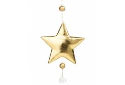 Новогоднее подвесное украшение Блестящая золотистая звездочка, 10,5x1,5x28 см, арт. 86365