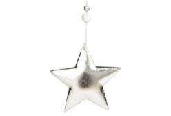 Новогоднее подвесное украшение Блестящая серебристая звезда, 10,5x1,5x10,5 см, арт. 86360