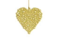 Новогоднее подвесное украшение Сердечко в золоте, 8x1x8 см, арт. 86733