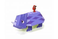 Игрушка из картона Krooom Носорог, модель Fold my Safari