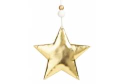 Новогоднее подвесное украшение Блестящая золотистая звезда, 10,5x1,5x10,5 см, арт. 86359