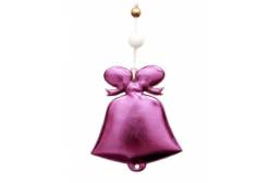 Новогоднее подвесное украшение Розовый колокольчик, 8,5x1,5x10 см, арт. 86358
