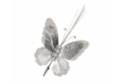 Новогоднее ёлочное украшение Серебряная бабочка (фольга), арт. 87465