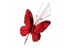 Новогоднее ёлочное украшение Красная бабочка (фольга), арт. 87466