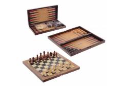 Игра настольная 3 в 1 Шахматы, шашки, нарды, 48x23x6 см
