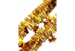 Новогодняя мишура Золотые звезды, 5x200 см