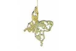 Новогоднее подвесное украшение Бабочка в золоте, 9,5x0,2x8,5 см, арт. 86737