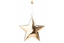 Новогоднее подвесное украшение Блестящая розово-золотистая звезда, 10,5x1,5x10,5 см, арт. 86362