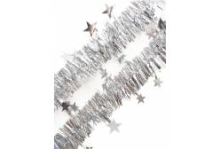 Новогодняя мишура Серебряные звезды, 5x200 см