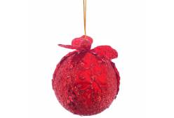 Украшение новогоднее Шар Причуда красная, диаметр 10 см, 10х10х13 см