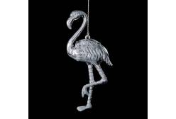 Украшение Фламинго серебряный, 12,5 см