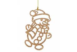 Новогоднее подвесное украшение Снеговик в золоте, арт. 86782