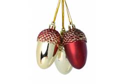 Набор новогодних подвесных украшений Три Орешка в золоте, 3 штуки, 4,5x4,5x6 см, арт. 87008