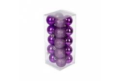 Набор елочных игрушек Snoweekon Шар, 3 см, цвет: №08 фиолетовый, ассорти, 20 штук, арт. SNW-02