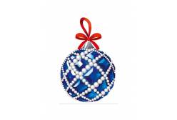 Силиконовая новогодняя наклейка Синий новогодний шар, 25x25 см