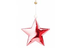 Новогоднее подвесное украшение Блестящая красная звезда, 10,5x1,5x10,5 см, арт. 86361