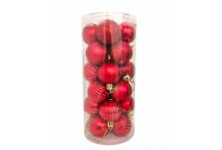 Набор ёлочных украшений SXMAS, 4 см, цвет: красный, 24 штуки, арт. JCB02